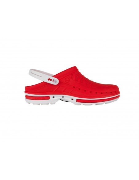 WOCK CLOG ZOCCOLI ROSSO/BIANCO PROFESSIONALI CON CINTURINO